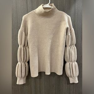 Bohme puff sleeve sweater in cream size small